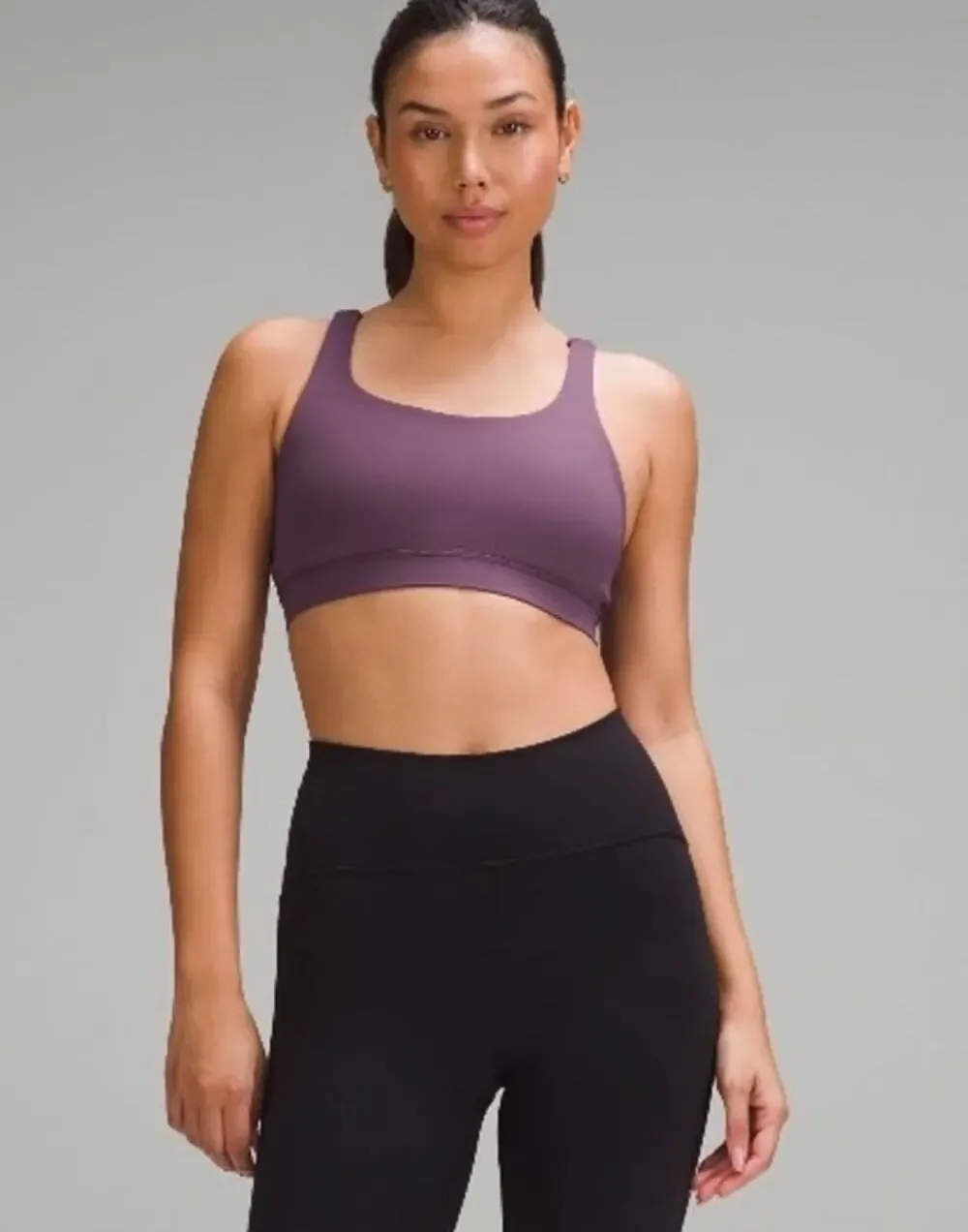 Lululemon Energy Bra Medium Support Grape Thistle Purple Strappy Sports Bra 10